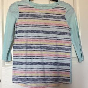 Colorful striped 3/4 sleeve